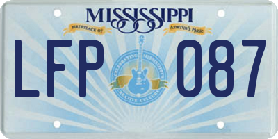 MS license plate LFP087