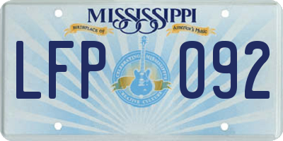 MS license plate LFP092