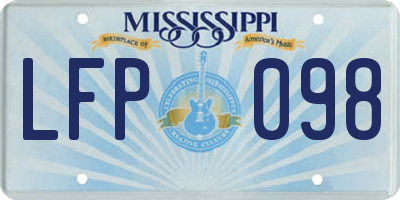 MS license plate LFP098