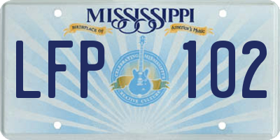 MS license plate LFP102