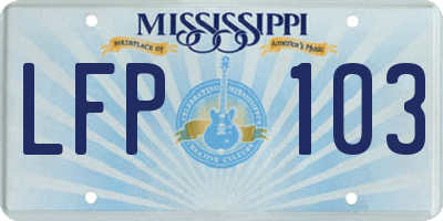 MS license plate LFP103