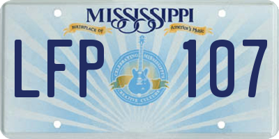 MS license plate LFP107