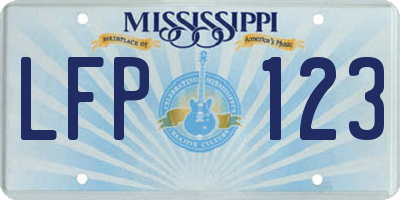 MS license plate LFP123