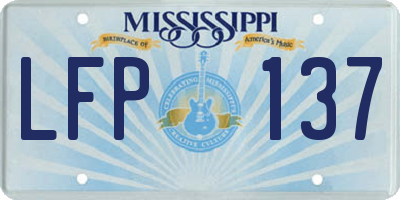MS license plate LFP137