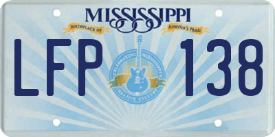 MS license plate LFP138