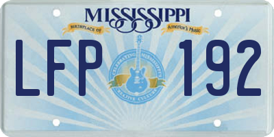 MS license plate LFP192