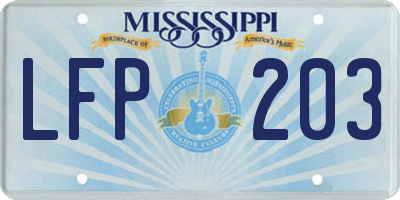 MS license plate LFP203