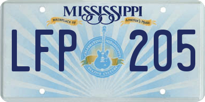 MS license plate LFP205