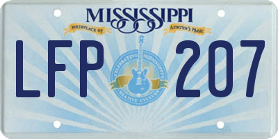 MS license plate LFP207