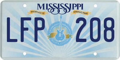 MS license plate LFP208
