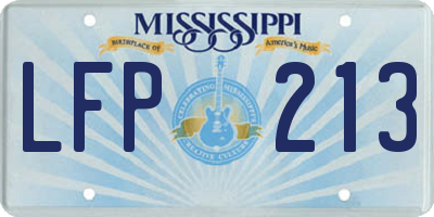 MS license plate LFP213