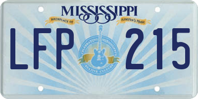 MS license plate LFP215