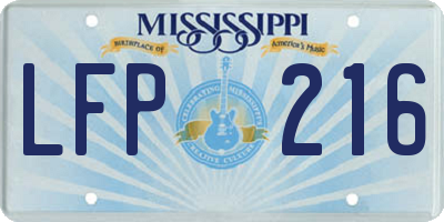 MS license plate LFP216