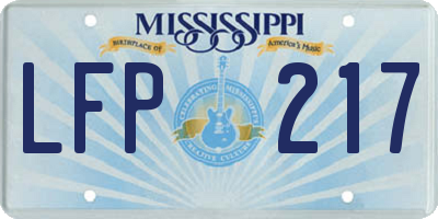 MS license plate LFP217