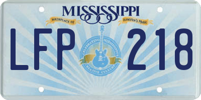 MS license plate LFP218
