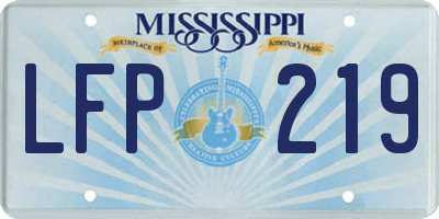 MS license plate LFP219