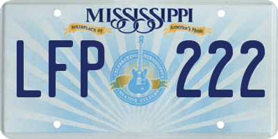MS license plate LFP222
