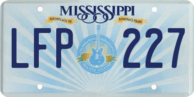 MS license plate LFP227