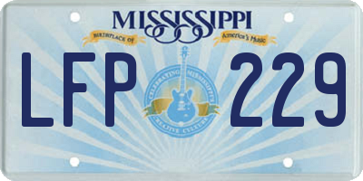 MS license plate LFP229