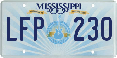 MS license plate LFP230