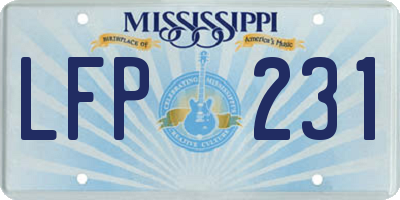 MS license plate LFP231