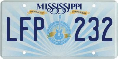 MS license plate LFP232