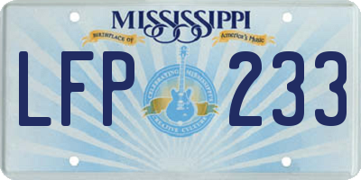 MS license plate LFP233