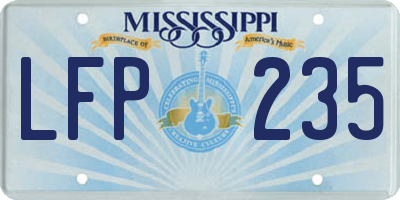 MS license plate LFP235