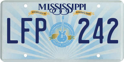 MS license plate LFP242
