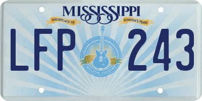 MS license plate LFP243