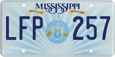 MS license plate LFP257