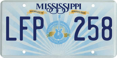 MS license plate LFP258