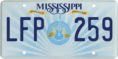 MS license plate LFP259