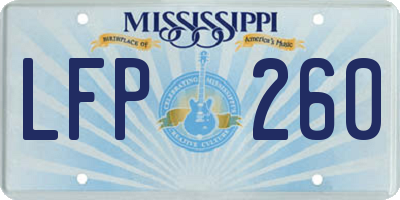 MS license plate LFP260