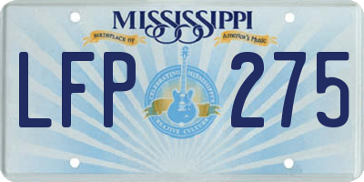 MS license plate LFP275