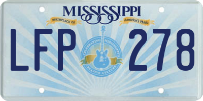 MS license plate LFP278