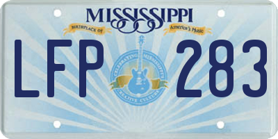 MS license plate LFP283
