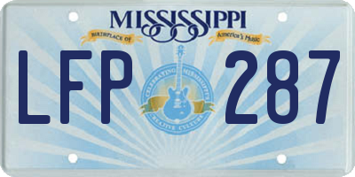 MS license plate LFP287