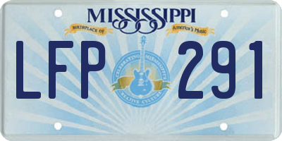 MS license plate LFP291