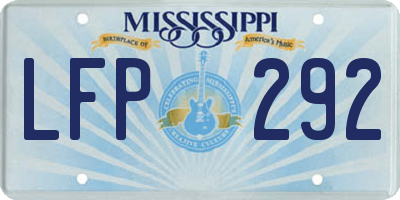 MS license plate LFP292
