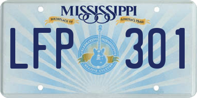 MS license plate LFP301