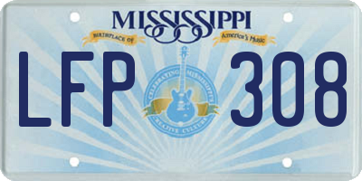 MS license plate LFP308