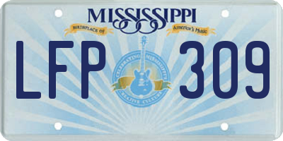 MS license plate LFP309