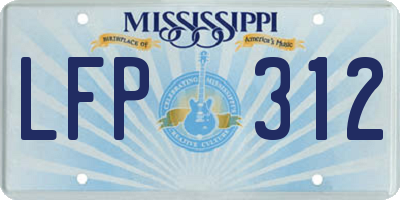 MS license plate LFP312