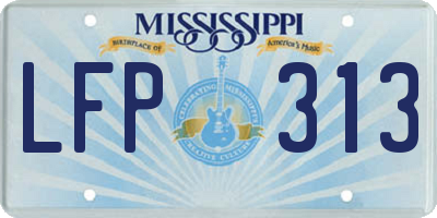MS license plate LFP313