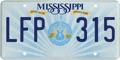 MS license plate LFP315