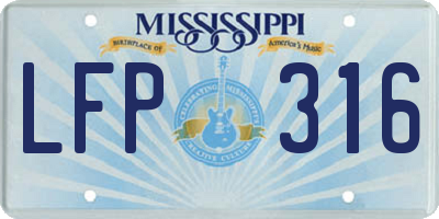 MS license plate LFP316