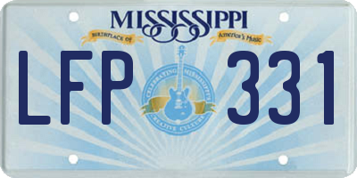 MS license plate LFP331