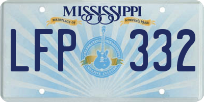 MS license plate LFP332