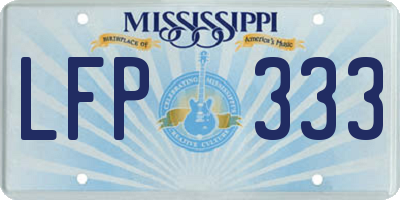 MS license plate LFP333